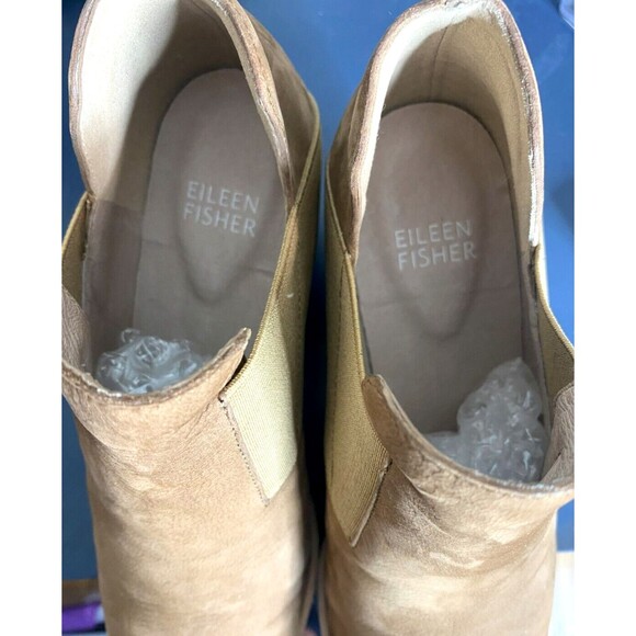 Eileen Fisher Perry $245 Women's Booties Boots Size 6.5 Leather Tan - Picture 11 of 13